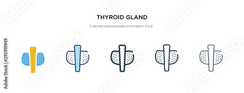 thyroid gland icon in different style vector illustration. two colored and black thyroid gland vector icons designed in filled, outline, line and stroke style can be used for web, mobile, ui
