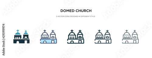 domed church icon in different style vector illustration. two colored and black domed church vector icons designed in filled, outline, line and stroke style can be used for web, mobile, ui