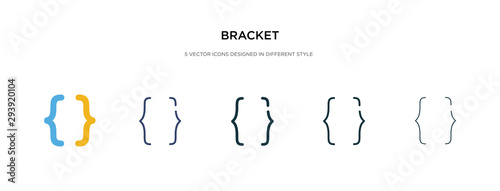bracket icon in different style vector illustration. two colored and black bracket vector icons designed in filled, outline, line and stroke style can be used for web, mobile, ui