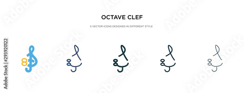 octave clef icon in different style vector illustration. two colored and black octave clef vector icons designed in filled, outline, line and stroke style can be used for web, mobile, ui