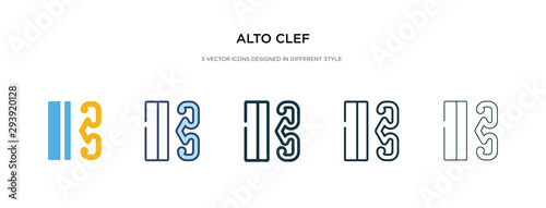 alto clef icon in different style vector illustration. two colored and black alto clef vector icons designed in filled, outline, line and stroke style can be used for web, mobile, ui