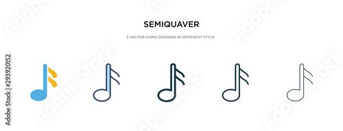 semiquaver icon in different style vector illustration. two colored and black semiquaver vector icons designed in filled, outline, line and stroke style can be used for web, mobile, ui