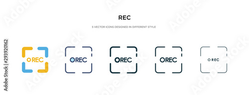 rec icon in different style vector illustration. two colored and black rec vector icons designed in filled, outline, line and stroke style can be used for web, mobile, ui