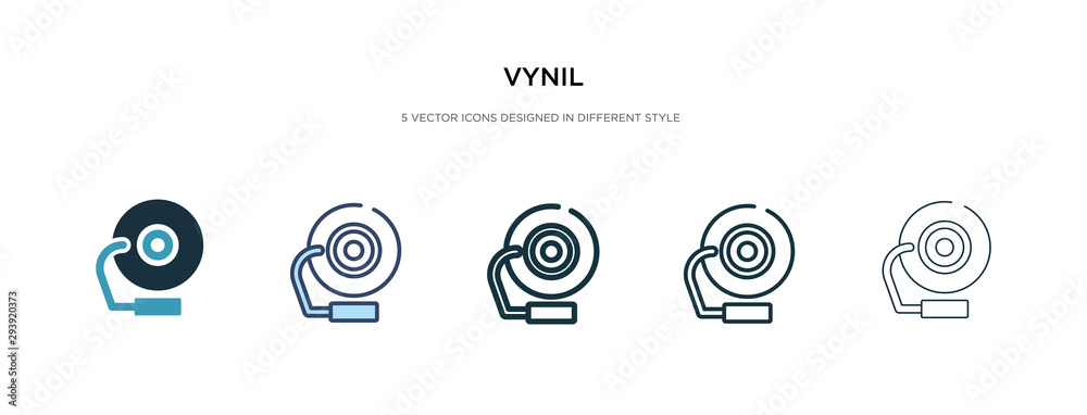 vynil icon in different style vector illustration. two colored and black vynil vector icons designed in filled, outline, line and stroke style can be used for web, mobile, ui vynil icon in different style vector illustration. two colored and black vynil vector icons designed in filled, outline, line and stroke style can be used for web, mobile, ui