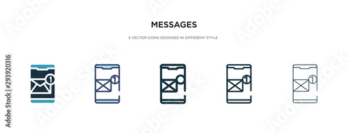 messages icon in different style vector illustration. two colored and black messages vector icons designed in filled, outline, line and stroke style can be used for web, mobile, ui