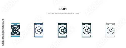 rom icon in different style vector illustration. two colored and black rom vector icons designed in filled, outline, line and stroke style can be used for web, mobile, ui