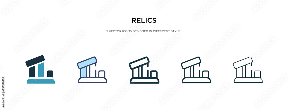 relics icon in different style vector illustration. two colored and black relics vector icons designed in filled, outline, line and stroke style can be used for web, mobile, ui relics icon in different style vector illustration. two colored and black relics vector icons designed in filled, outline, line and stroke style can be used for web, mobile, ui
