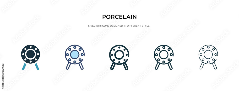 porcelain icon in different style vector illustration. two colored and black porcelain vector icons designed in filled, outline, line and stroke style can be used for web, mobile, ui