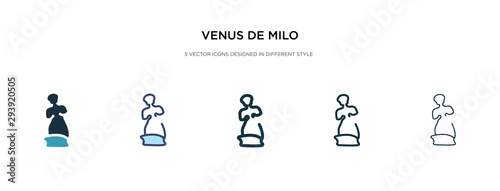 venus de milo icon in different style vector illustration. two colored and black venus de milo vector icons designed in filled, outline, line and stroke style can be used for web, mobile, ui