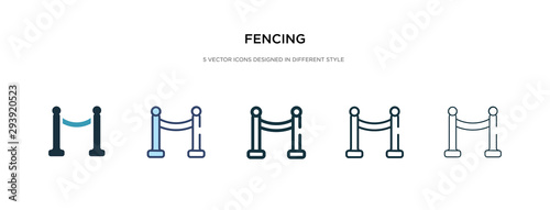 fencing icon in different style vector illustration. two colored and black fencing vector icons designed in filled, outline, line and stroke style can be used for web, mobile, ui