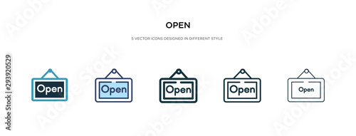 open icon in different style vector illustration. two colored and black open vector icons designed in filled, outline, line and stroke style can be used for web, mobile, ui