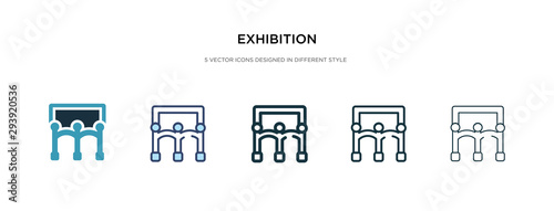 exhibition icon in different style vector illustration. two colored and black exhibition vector icons designed in filled, outline, line and stroke style can be used for web, mobile, ui