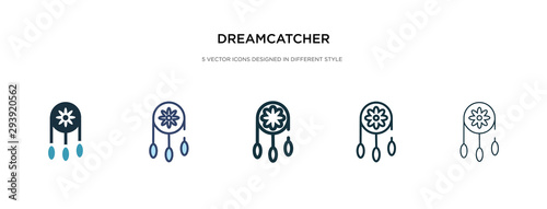 dreamcatcher icon in different style vector illustration. two colored and black dreamcatcher vector icons designed in filled, outline, line and stroke style can be used for web, mobile, ui