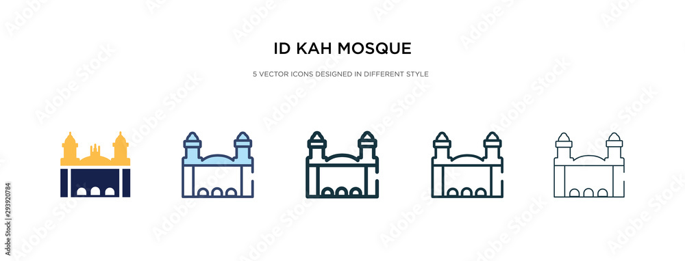 id kah mosque icon in different style vector illustration. two colored and black id kah mosque vector icons designed in filled, outline, line and stroke style can be used for web, mobile, ui
