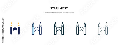 stari most icon in different style vector illustration. two colored and black stari most vector icons designed in filled, outline, line and stroke style can be used for web, mobile, ui