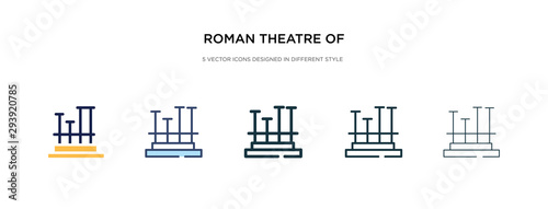 roman theatre of merida icon in different style vector illustration. two colored and black roman theatre of merida vector icons designed in filled, outline, line and stroke style can be used for
