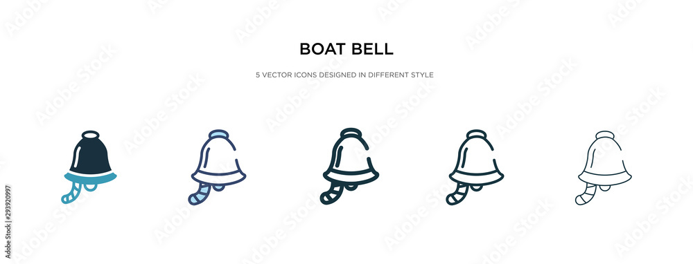 boat bell icon in different style vector illustration. two colored and black boat bell vector icons designed in filled, outline, line and stroke style can be used for web, mobile, ui boat bell icon in different style vector illustration. two colored and black boat bell vector icons designed in filled, outline, line and stroke style can be used for web, mobile, ui