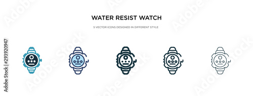 water resist watch icon in different style vector illustration. two colored and black water resist watch vector icons designed in filled, outline, line and stroke style can be used for web, mobile,