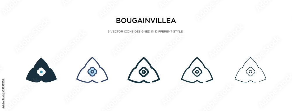 bougainvillea icon in different style vector illustration. two colored and black bougainvillea vector icons designed in filled, outline, line and stroke style can be used for web, mobile, ui