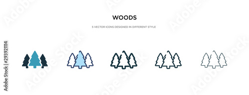 woods icon in different style vector illustration. two colored and black woods vector icons designed in filled, outline, line and stroke style can be used for web, mobile, ui