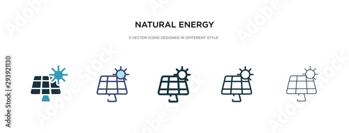 natural energy icon in different style vector illustration. two colored and black natural energy vector icons designed in filled, outline, line and stroke style can be used for web, mobile, ui
