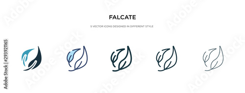 Fototapeta Naklejka Na Ścianę i Meble -  falcate icon in different style vector illustration. two colored and black falcate vector icons designed in filled, outline, line and stroke style can be used for web, mobile, ui