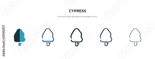 cypress icon in different style vector illustration. two colored and black cypress vector icons designed in filled, outline, line and stroke style can be used for web, mobile, ui
