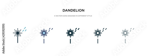 dandelion icon in different style vector illustration. two colored and black dandelion vector icons designed in filled, outline, line and stroke style can be used for web, mobile, ui