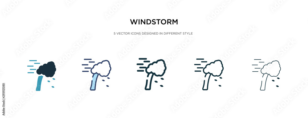 windstorm icon in different style vector illustration. two colored and black windstorm vector icons designed in filled, outline, line and stroke style can be used for web, mobile, ui
