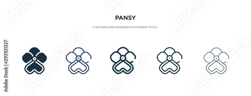 pansy icon in different style vector illustration. two colored and black pansy vector icons designed in filled, outline, line and stroke style can be used for web, mobile, ui