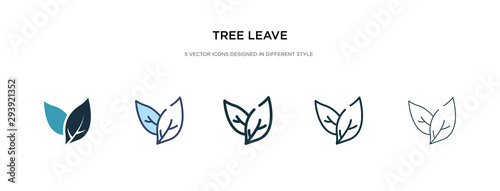 Vászonkép tree leave icon in different style vector illustration