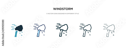 windstorm icon in different style vector illustration. two colored and black windstorm vector icons designed in filled  outline  line and stroke style can be used for web  mobile  ui