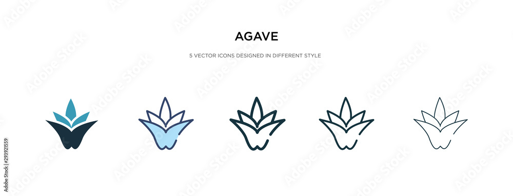 agave icon in different style vector illustration. two colored and black agave vector icons designed in filled, outline, line and stroke style can be used for web, mobile, ui agave icon in different style vector illustration. two colored and black agave vector icons designed in filled, outline, line and stroke style can be used for web, mobile, ui