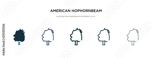 american hophornbeam tree icon in different style vector illustration. two colored and black american hophornbeam tree vector icons designed in filled, outline, line and stroke style can be used for