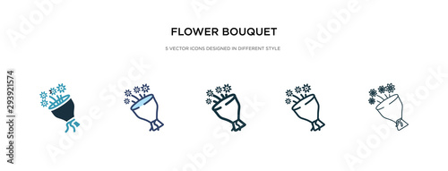 Obraz na plátně flower bouquet icon in different style vector illustration