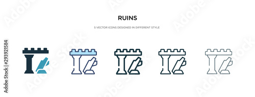 ruins icon in different style vector illustration. two colored and black ruins vector icons designed in filled, outline, line and stroke style can be used for web, mobile, ui