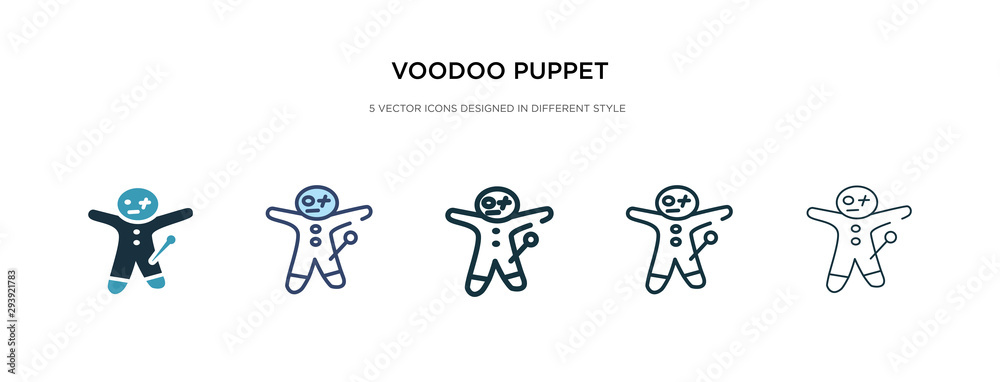 voodoo puppet icon in different style vector illustration. two colored and black voodoo puppet vector icons designed in filled, outline, line and stroke style can be used for web, mobile, ui