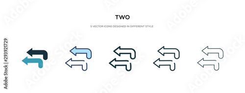 two icon in different style vector illustration. two colored and black two vector icons designed in filled, outline, line and stroke style can be used for web, mobile, ui