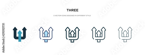 three icon in different style vector illustration. two colored and black three vector icons designed in filled, outline, line and stroke style can be used for web, mobile, ui