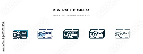 abstract business card icon in different style vector illustration. two colored and black abstract business card vector icons designed in filled, outline, line and stroke style can be used for web,