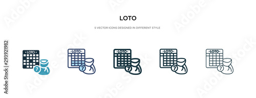 loto icon in different style vector illustration. two colored and black loto vector icons designed in filled, outline, line and stroke style can be used for web, mobile, ui