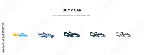 bump car icon in different style vector illustration. two colored and black bump car vector icons designed in filled, outline, line and stroke style can be used for web, mobile, ui