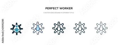 perfect worker icon in different style vector illustration. two colored and black perfect worker vector icons designed in filled, outline, line and stroke style can be used for web, mobile, ui © zaurrahimov