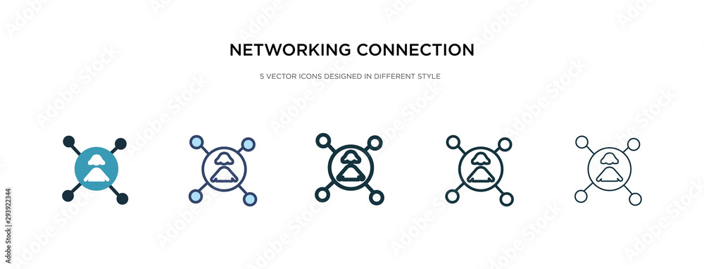 networking connection icon in different style vector illustration. two colored and black networking connection vector icons designed in filled, outline, line and stroke style can be used for web,