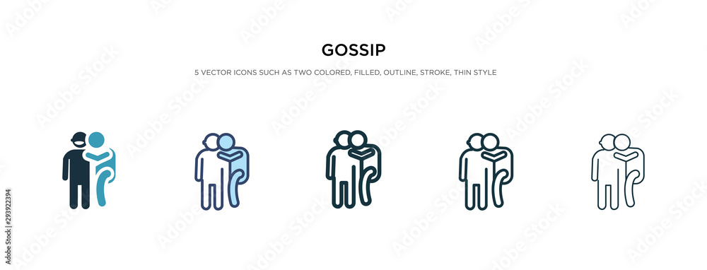 gossip icon in different style vector illustration. two colored and black gossip vector icons designed in filled, outline, line and stroke style can be used for web, mobile, ui gossip icon in different style vector illustration. two colored and black gossip vector icons designed in filled, outline, line and stroke style can be used for web, mobile, ui