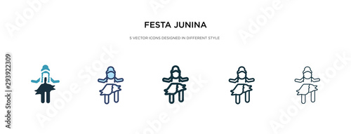 festa junina icon in different style vector illustration. two colored and black festa junina vector icons designed in filled, outline, line and stroke style can be used for web, mobile, ui