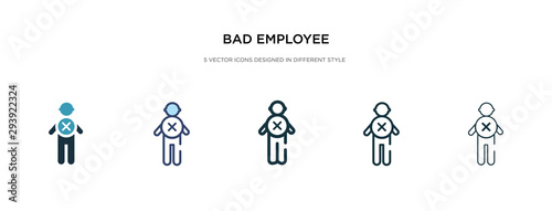 bad employee icon in different style vector illustration. two colored and black bad employee vector icons designed in filled, outline, line and stroke style can be used for web, mobile, ui