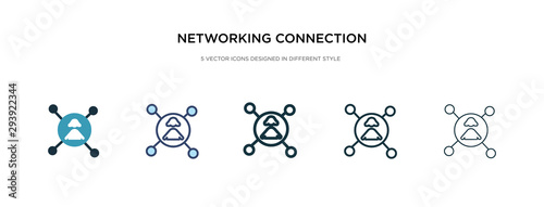 networking connection icon in different style vector illustration. two colored and black networking connection vector icons designed in filled  outline  line and stroke style can be used for web 