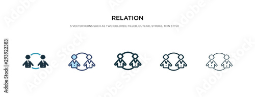 relation icon in different style vector illustration. two colored and black relation vector icons designed in filled, outline, line and stroke style can be used for web, mobile, ui