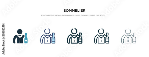sommelier icon in different style vector illustration. two colored and black sommelier vector icons designed in filled, outline, line and stroke style can be used for web, mobile, ui